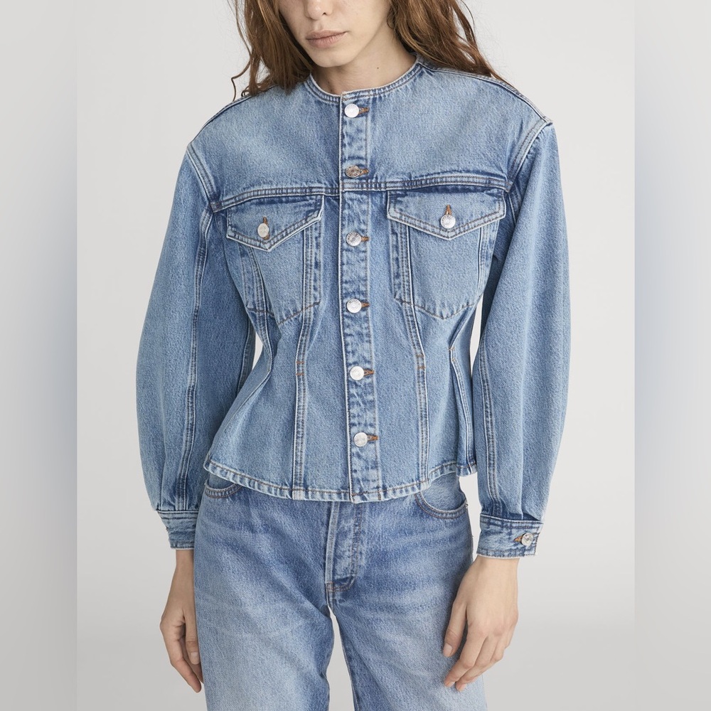 FRAME Denim The Nipped Collarless Jacket- Umbria